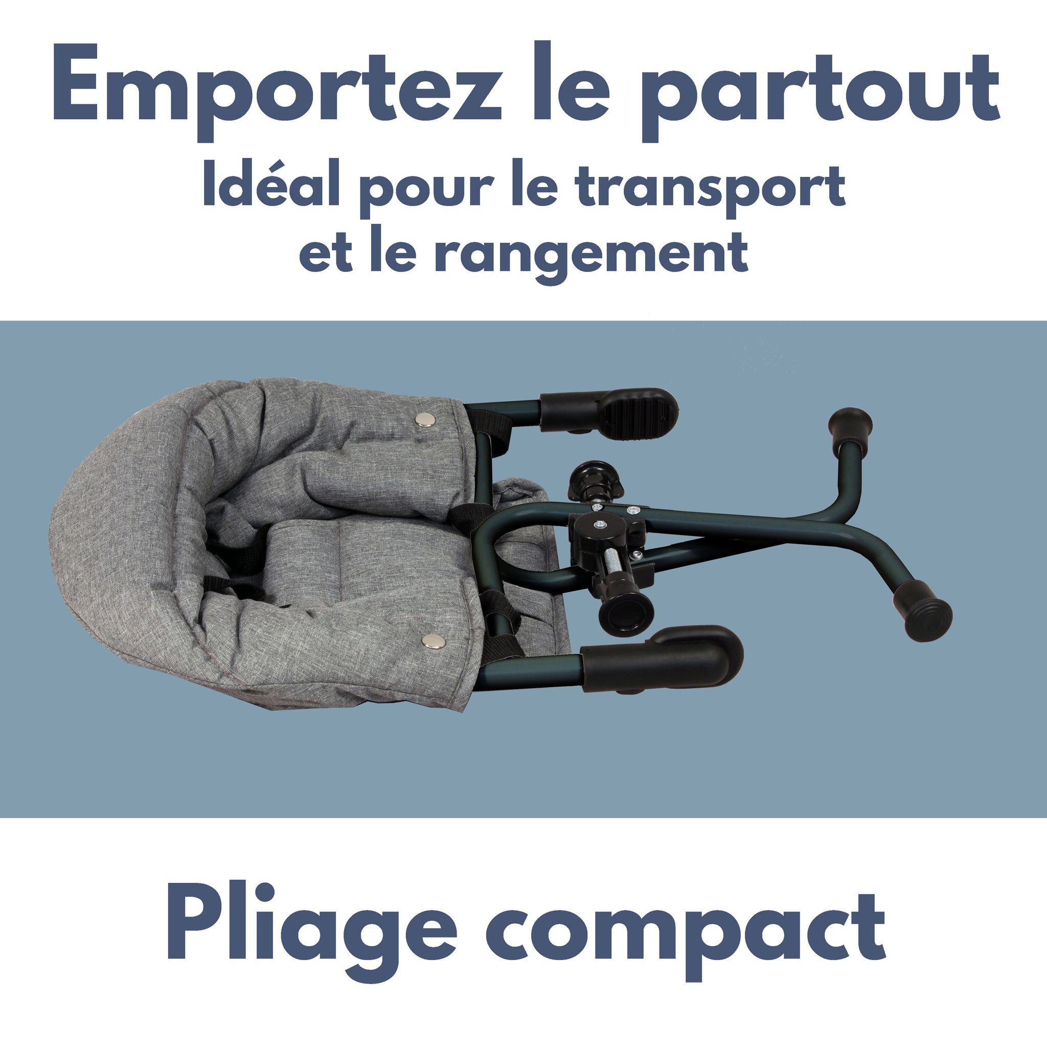 YUENFONG Siège De Table Pliable Pour Bébé Avec Pinces Antidérapantes Et Sac - Noir