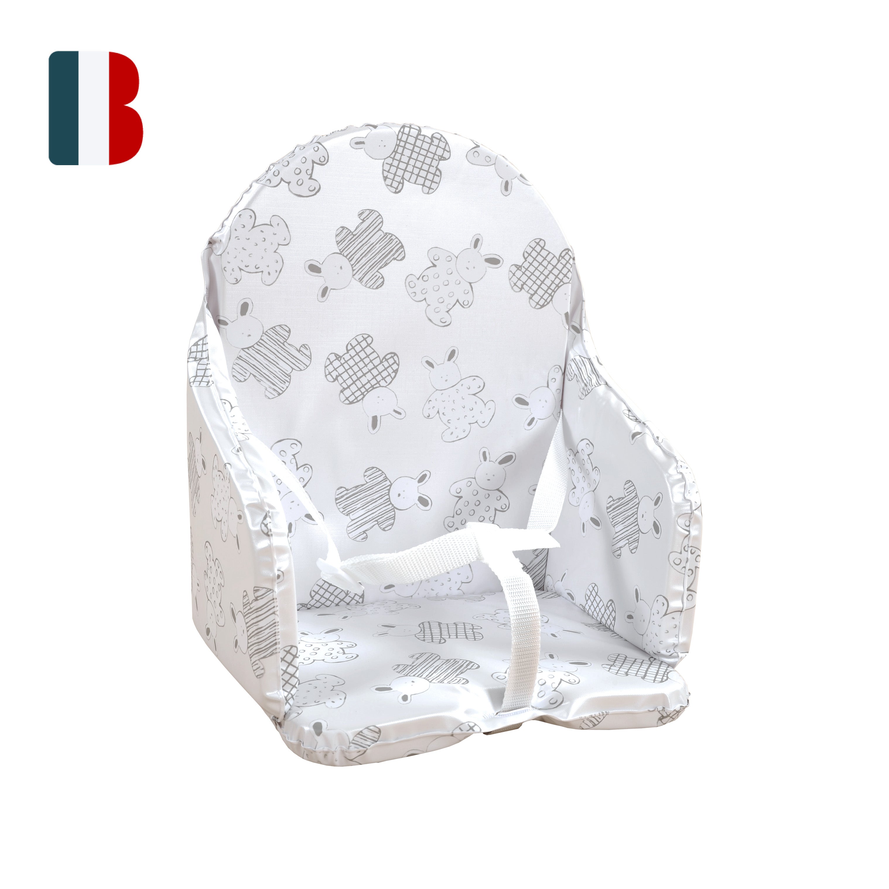 Coussin de chaise haute bébé avec sangles en PVC Fabriqué en France – Bambisol  Puériculture